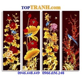 Tranh gắn đá tứ quý